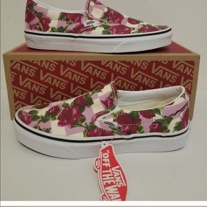 RARE WOMENS FLORAL SLIP ON VANS NWB SZ 10